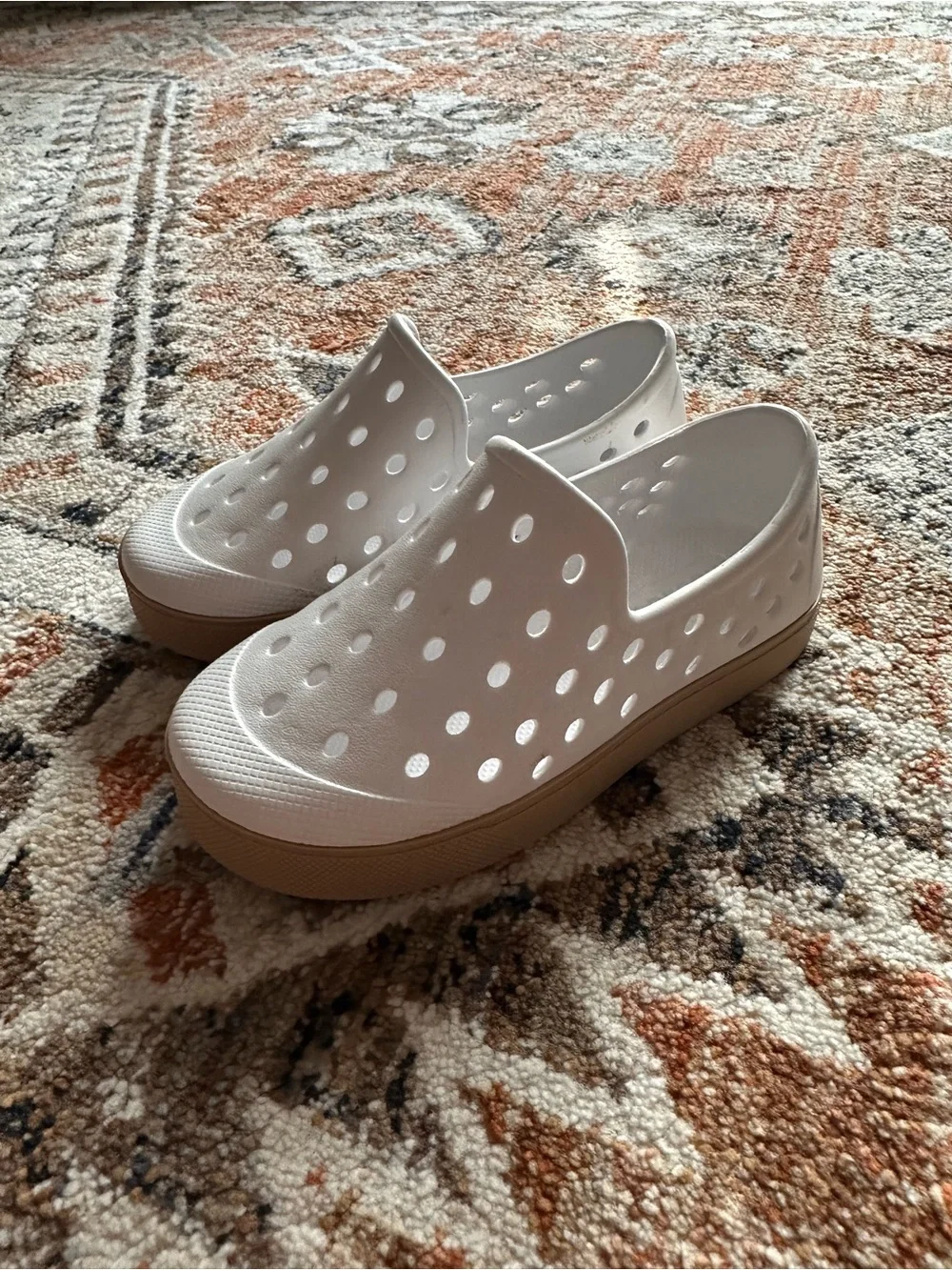 Kids Sperry White Slip-On Perforated Casual Shoes